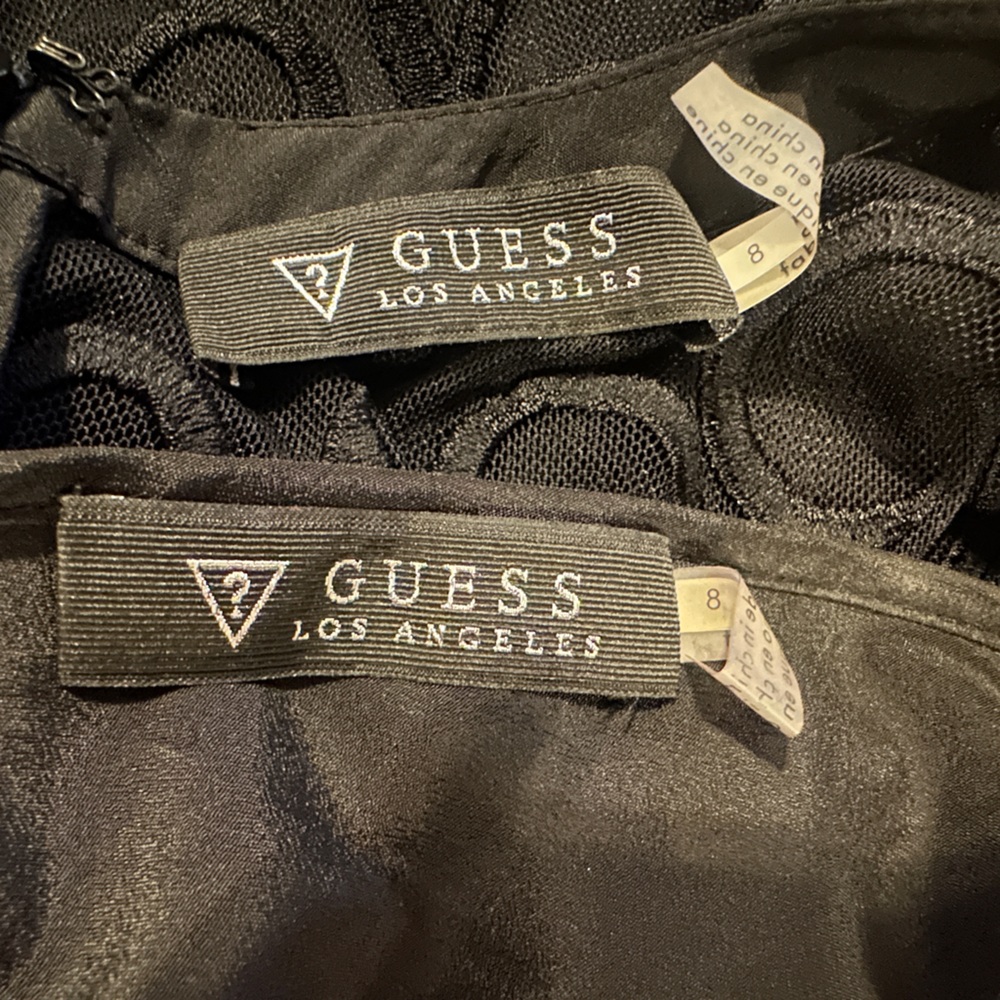 GUESS Black Sheer Embroidered Mini Dress - Picture 2 of 4